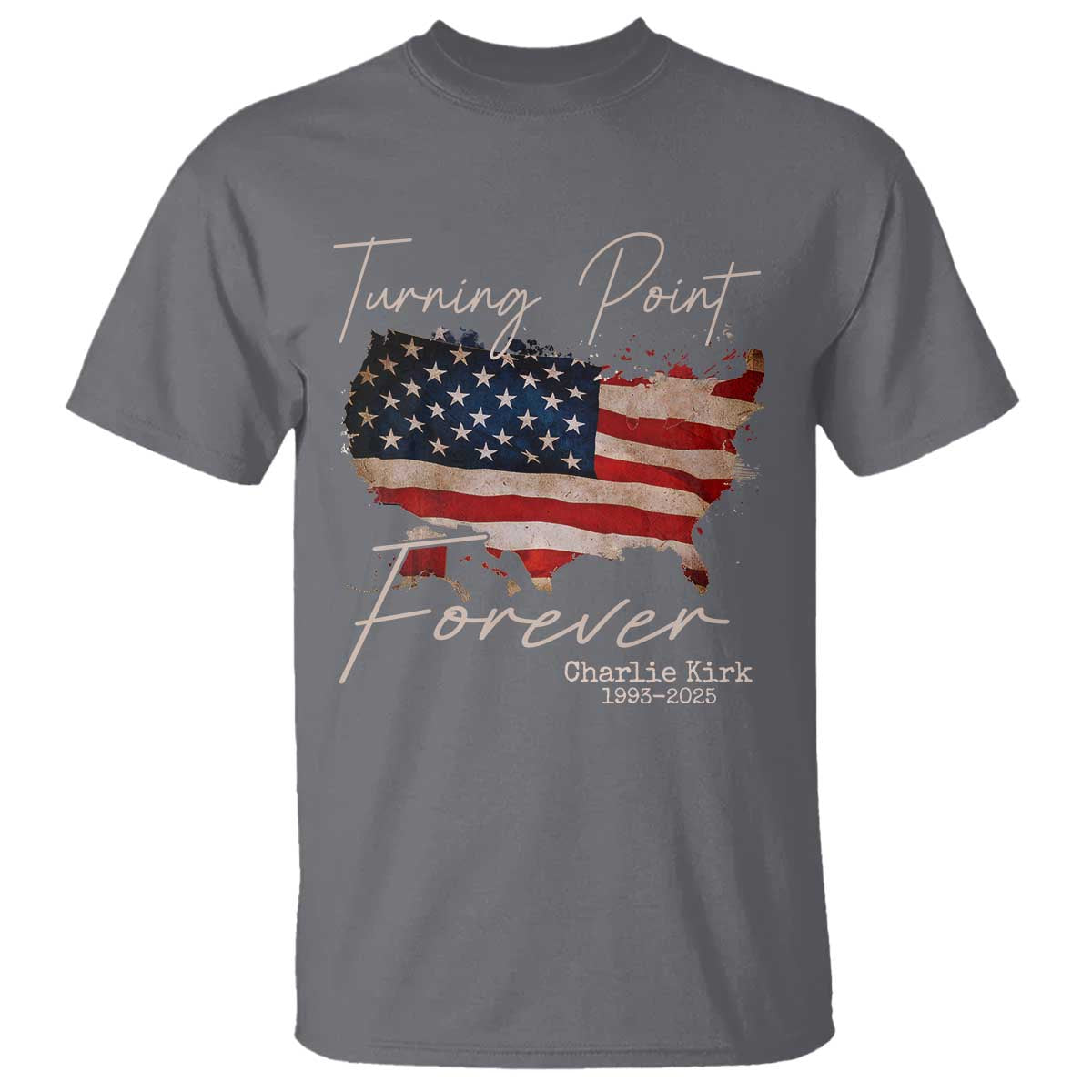 Turning Point Forever T Shirt Patriotic American Map Vintage USA Flag - Wonder Print Shop