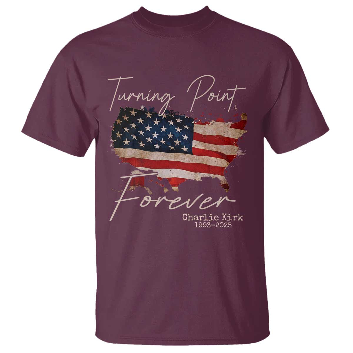 Turning Point Forever T Shirt Patriotic American Map Vintage USA Flag - Wonder Print Shop
