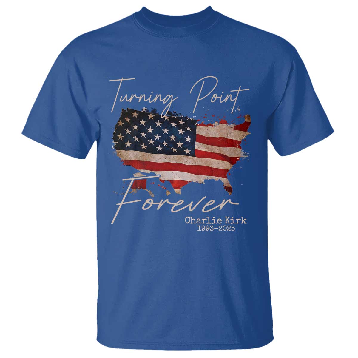Turning Point Forever T Shirt Patriotic American Map Vintage USA Flag - Wonder Print Shop