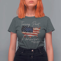 Turning Point Forever T Shirt For Women Patriotic American Map Vintage USA Flag - Wonder Print Shop