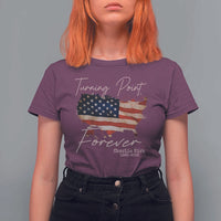 Turning Point Forever T Shirt For Women Patriotic American Map Vintage USA Flag - Wonder Print Shop