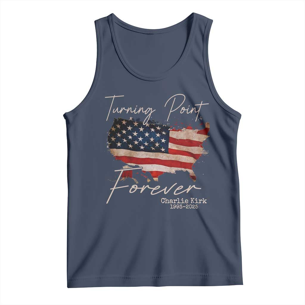 Turning Point Forever Tank Top Patriotic American Map Vintage USA Flag - Wonder Print Shop