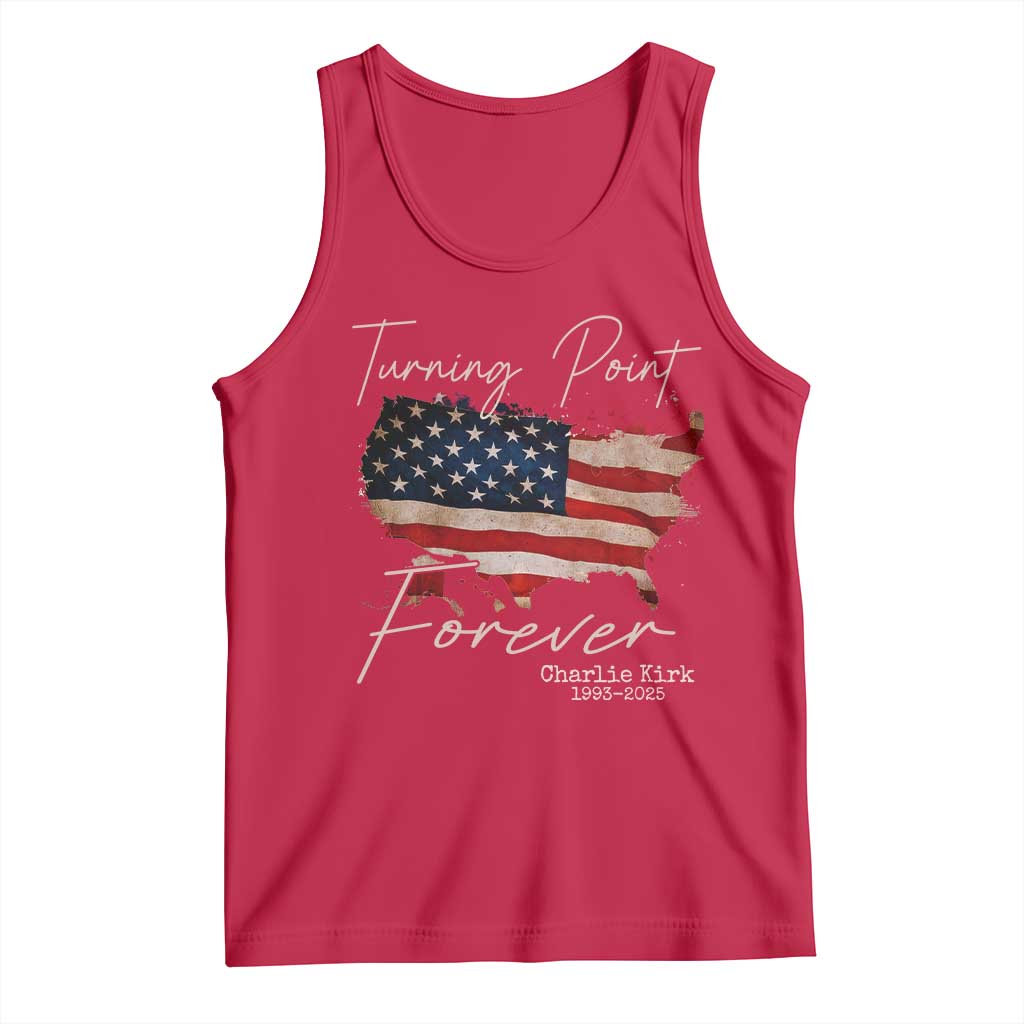 Turning Point Forever Tank Top Patriotic American Map Vintage USA Flag - Wonder Print Shop