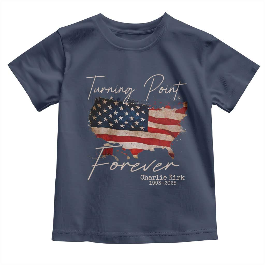 Turning Point Forever Toddler T Shirt Patriotic American Map Vintage USA Flag - Wonder Print Shop