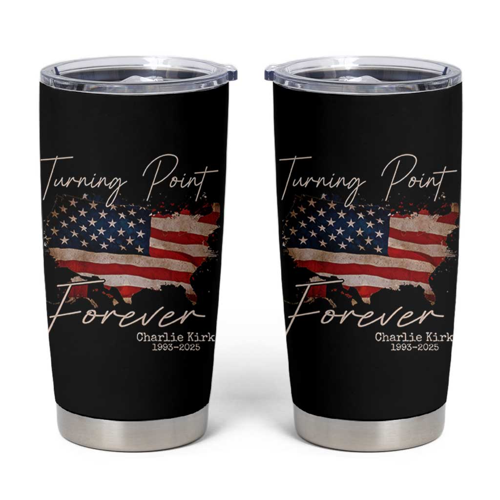 Turning Point Forever Tumbler Cup Patriotic American Map Vintage USA Flag - Wonder Print Shop