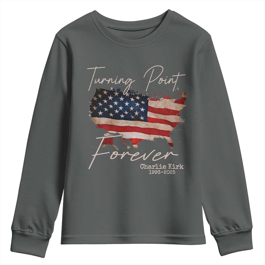 Turning Point Forever Youth Sweatshirt Patriotic American Map Vintage USA Flag - Wonder Print Shop