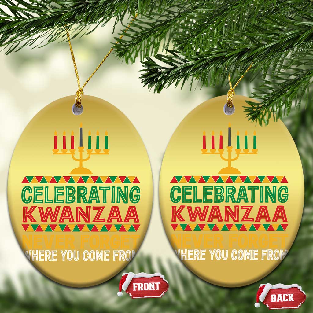 Celebrating Kwanzaa Never Forget Where You Come From Kinara Candle Christmas Ornament - Wonder Print Shop