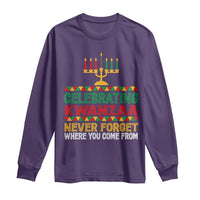 Celebrating Kwanzaa Never Forget Where You Come From Kinara Candle Long Sleeve Shirt