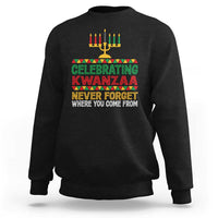 Celebrating Kwanzaa Never Forget Where You Come From Kinara Candle Sweatshirt - Wonder Print Shop