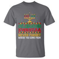Celebrating Kwanzaa Never Forget Where You Come From Kinara Candle T Shirt - Wonder Print Shop