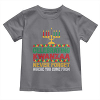 Celebrating Kwanzaa Never Forget Where You Come From Kinara Candle Toddler T Shirt