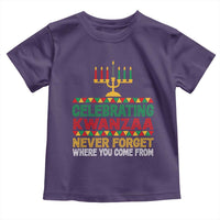 Celebrating Kwanzaa Never Forget Where You Come From Kinara Candle Toddler T Shirt