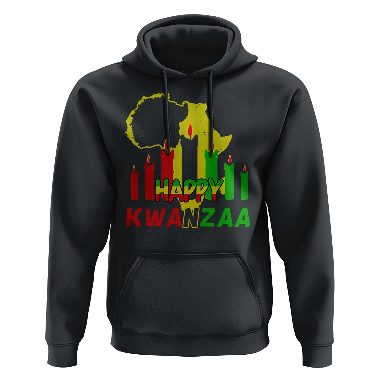 Happy Kwanzaa Hoodie Black Holiday African American Christmas Kinara Candle