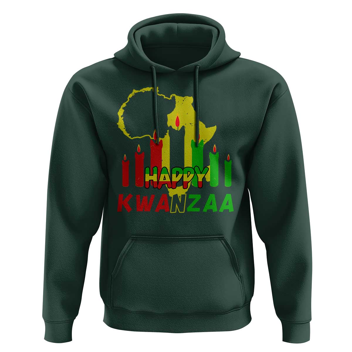 Happy Kwanzaa Hoodie Black Holiday African American Christmas Kinara Candle