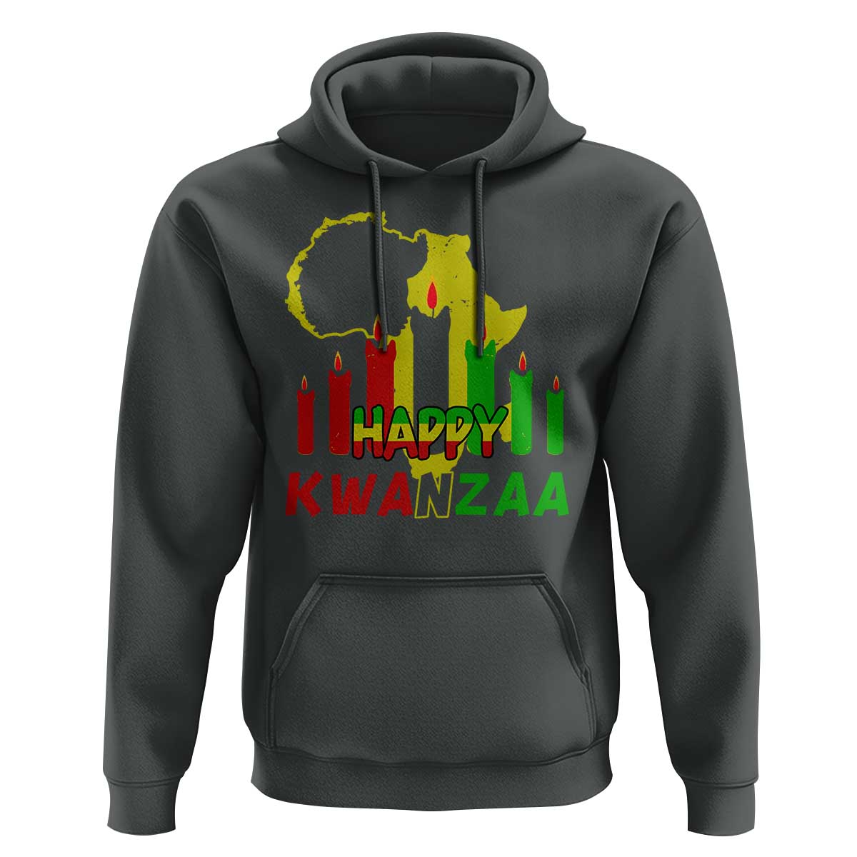 Happy Kwanzaa Hoodie Black Holiday African American Christmas Kinara Candle