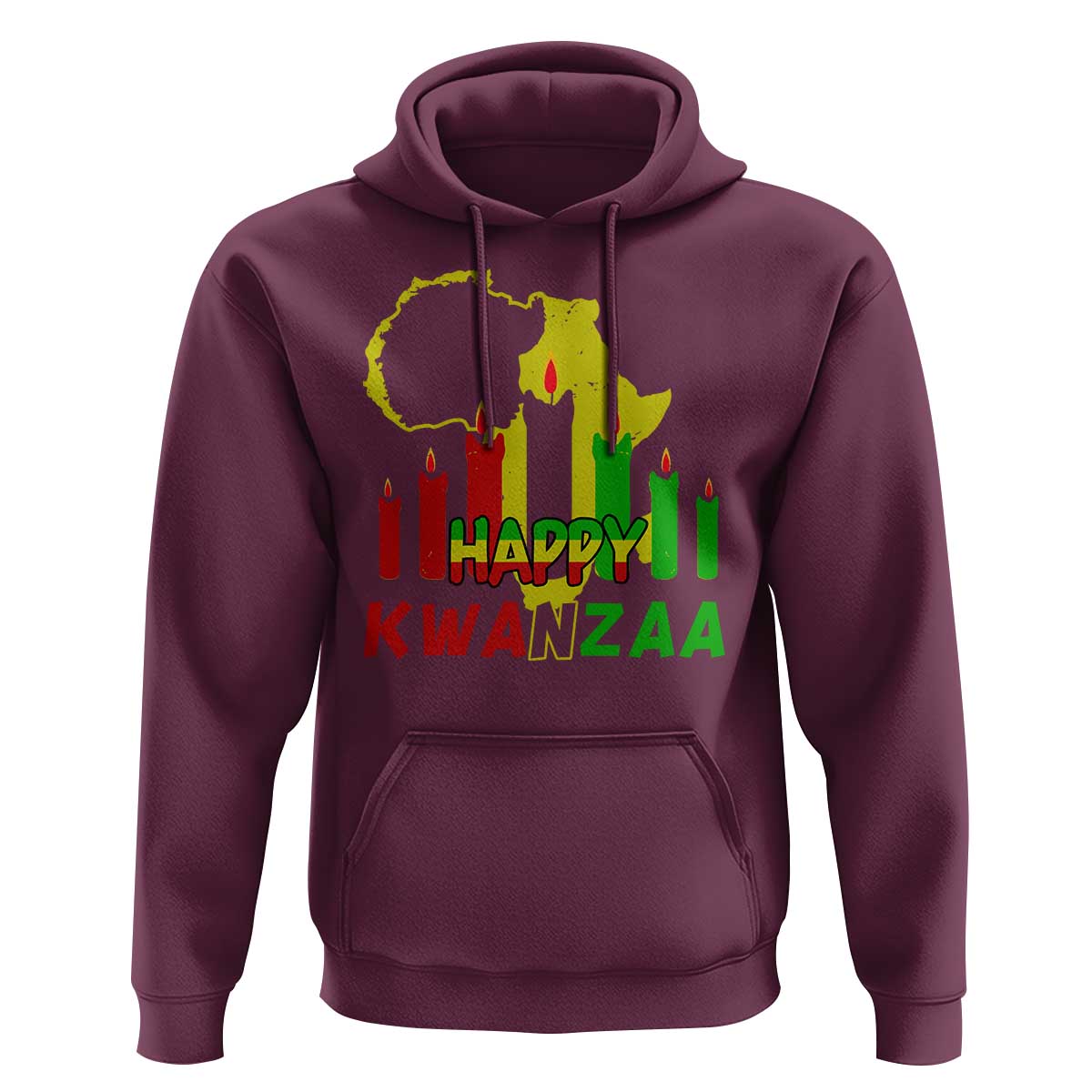 Happy Kwanzaa Hoodie Black Holiday African American Christmas Kinara Candle