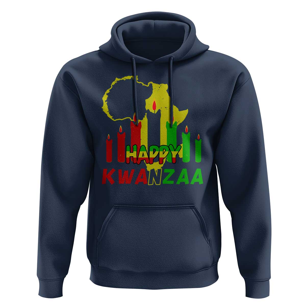 Happy Kwanzaa Hoodie Black Holiday African American Christmas Kinara Candle