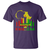 Happy Kwanzaa T Shirt Black Holiday African American Christmas Kinara Candle - Wonder Print Shop