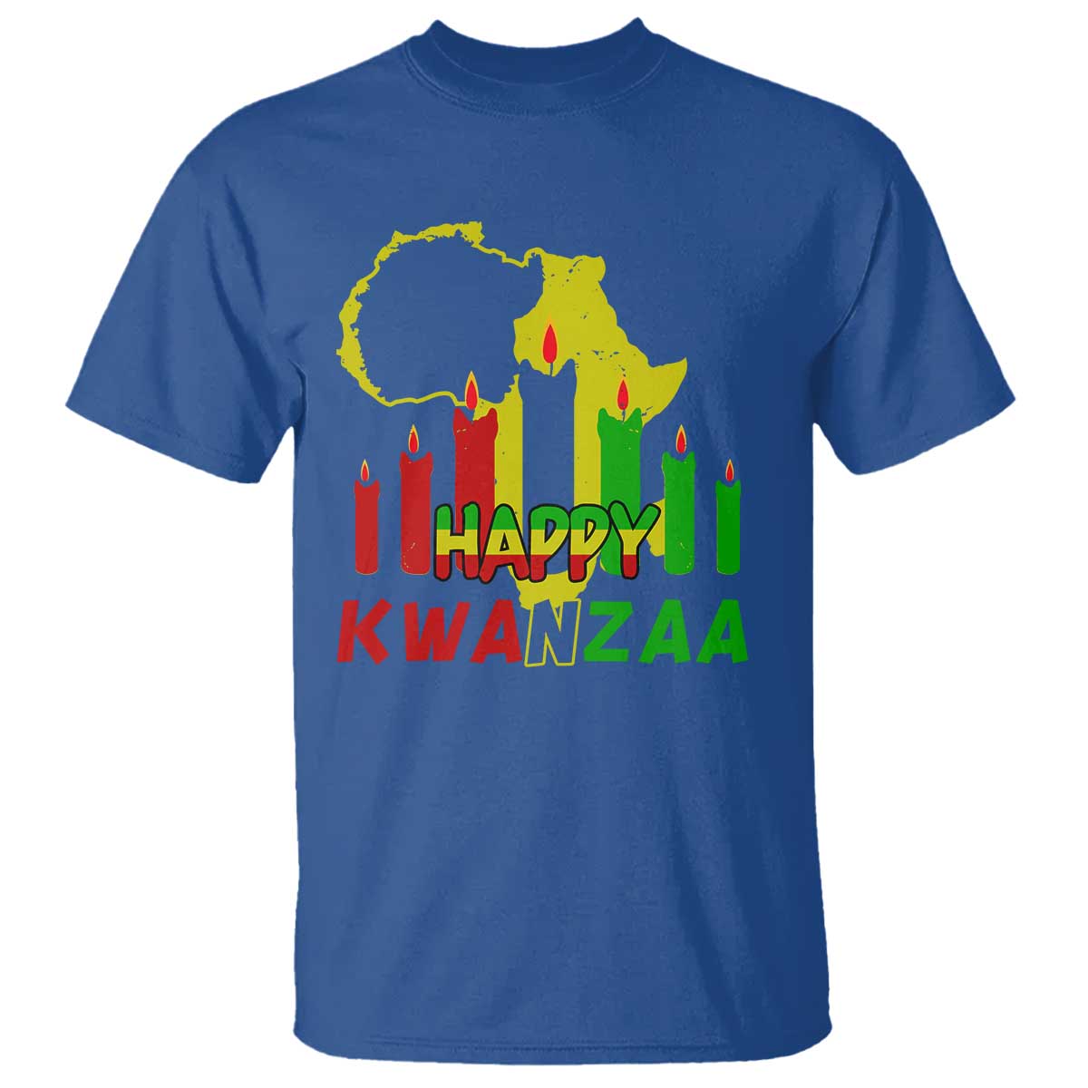 Happy Kwanzaa T Shirt Black Holiday African American Christmas Kinara Candle - Wonder Print Shop