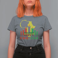 Happy Kwanzaa T Shirt For Women Black Holiday African American Christmas Kinara Candle - Wonder Print Shop