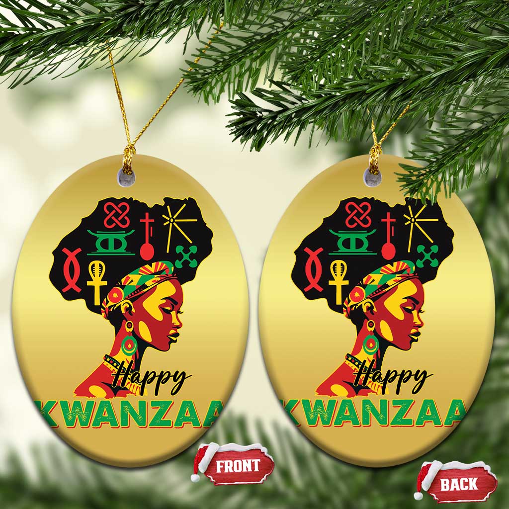 Happy Kwanzaa Christmas Ornament Nguzo Saba Symbols The 7 Principles Of Kwanzaa - Wonder Print Shop