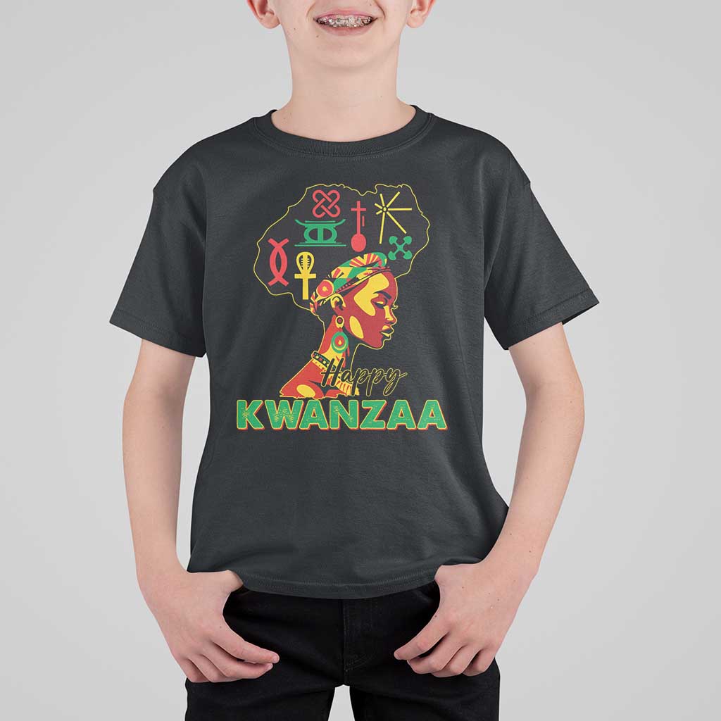 Happy Kwanzaa T Shirt For Kid Nguzo Saba Symbols The 7 Principles Of Kwanzaa - Wonder Print Shop