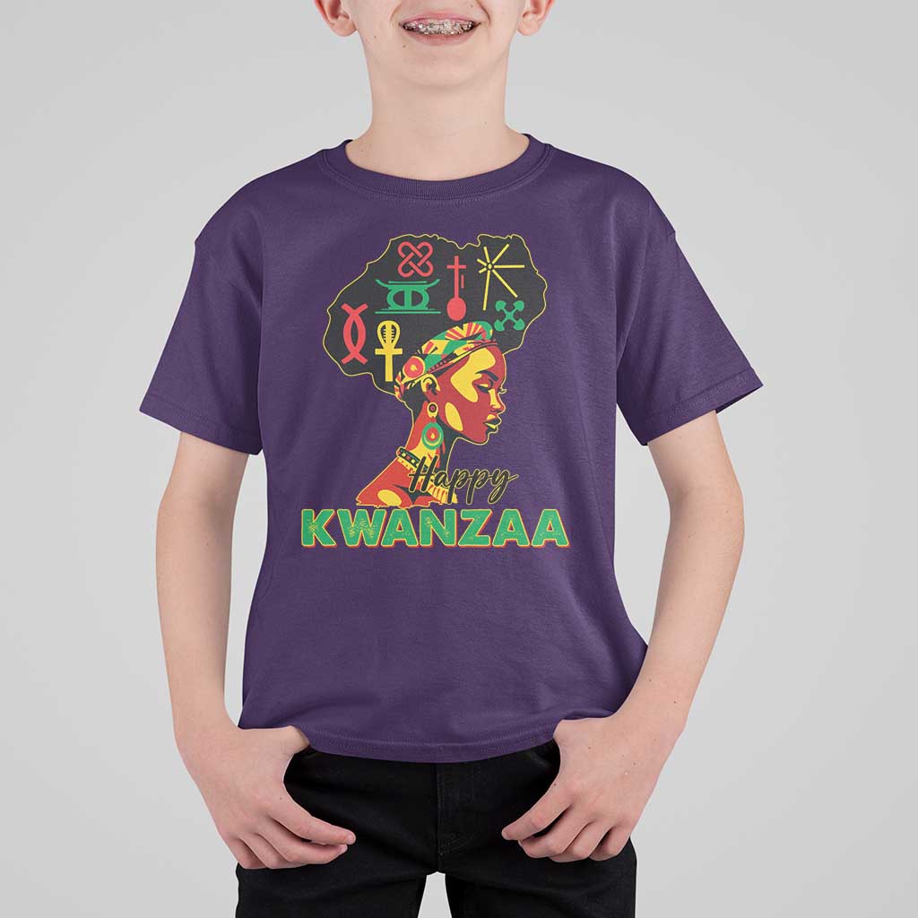 Happy Kwanzaa T Shirt For Kid Nguzo Saba Symbols The 7 Principles Of Kwanzaa - Wonder Print Shop