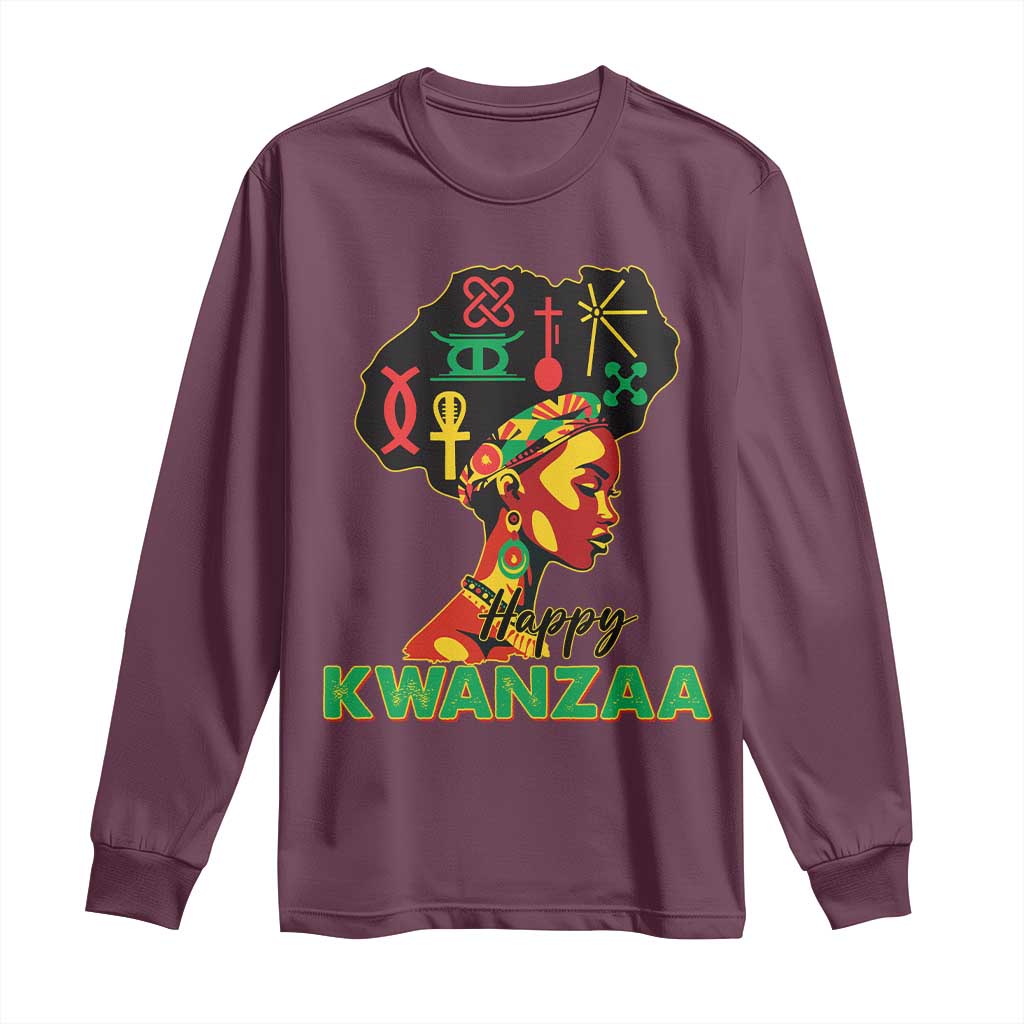 Happy Kwanzaa Long Sleeve Shirt Nguzo Saba Symbols The 7 Principles Of Kwanzaa