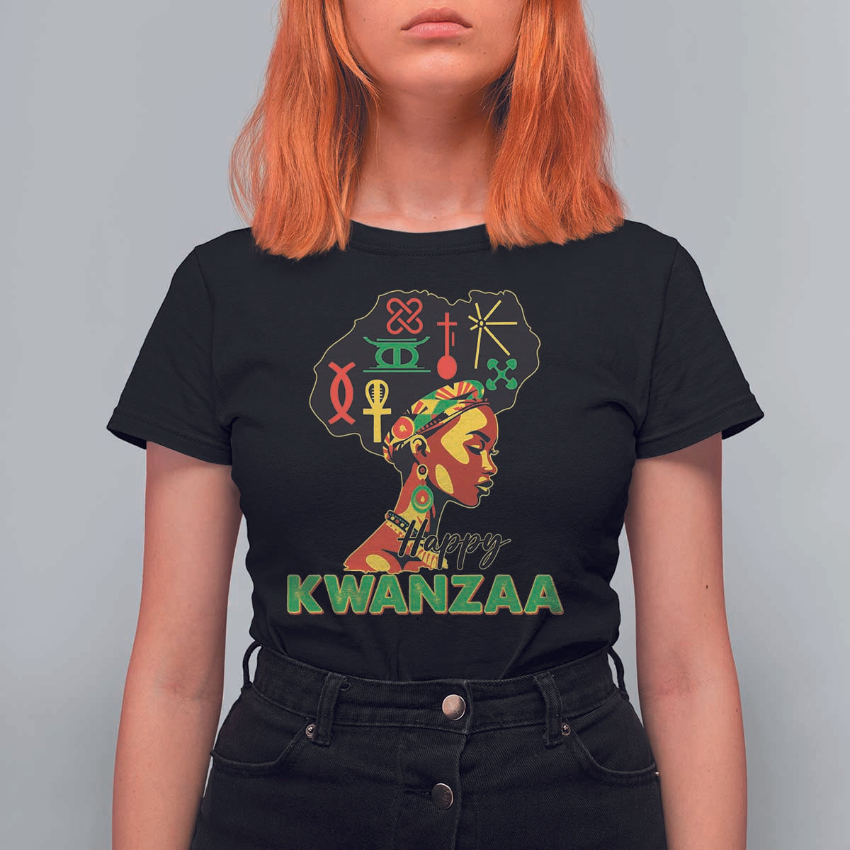 Happy Kwanzaa T Shirt For Women Nguzo Saba Symbols The 7 Principles Of Kwanzaa - Wonder Print Shop
