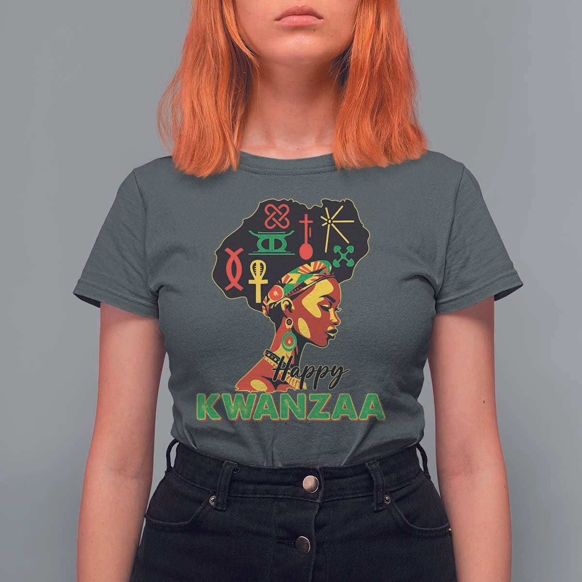 Happy Kwanzaa T Shirt For Women Nguzo Saba Symbols The 7 Principles Of Kwanzaa - Wonder Print Shop
