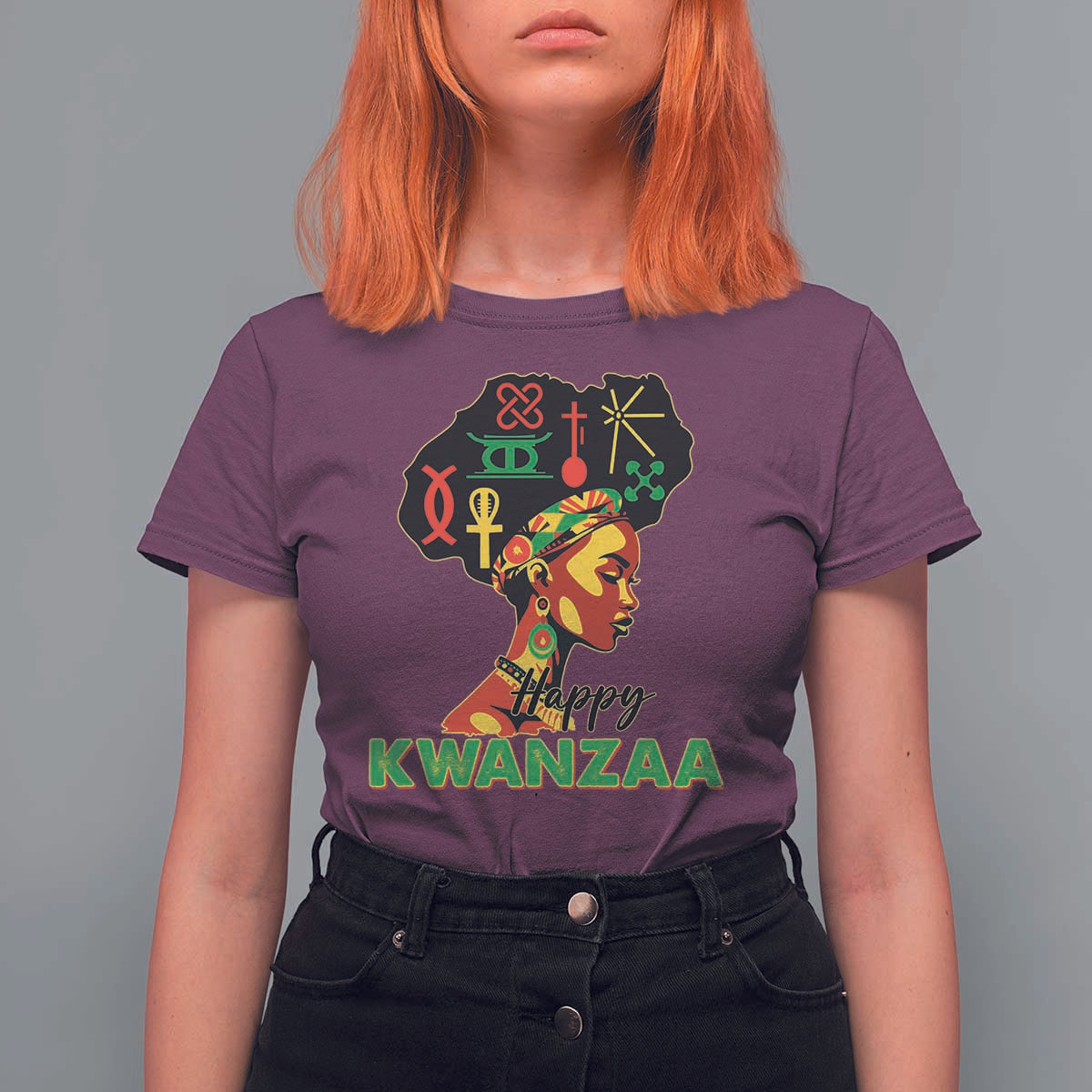 Happy Kwanzaa T Shirt For Women Nguzo Saba Symbols The 7 Principles Of Kwanzaa - Wonder Print Shop