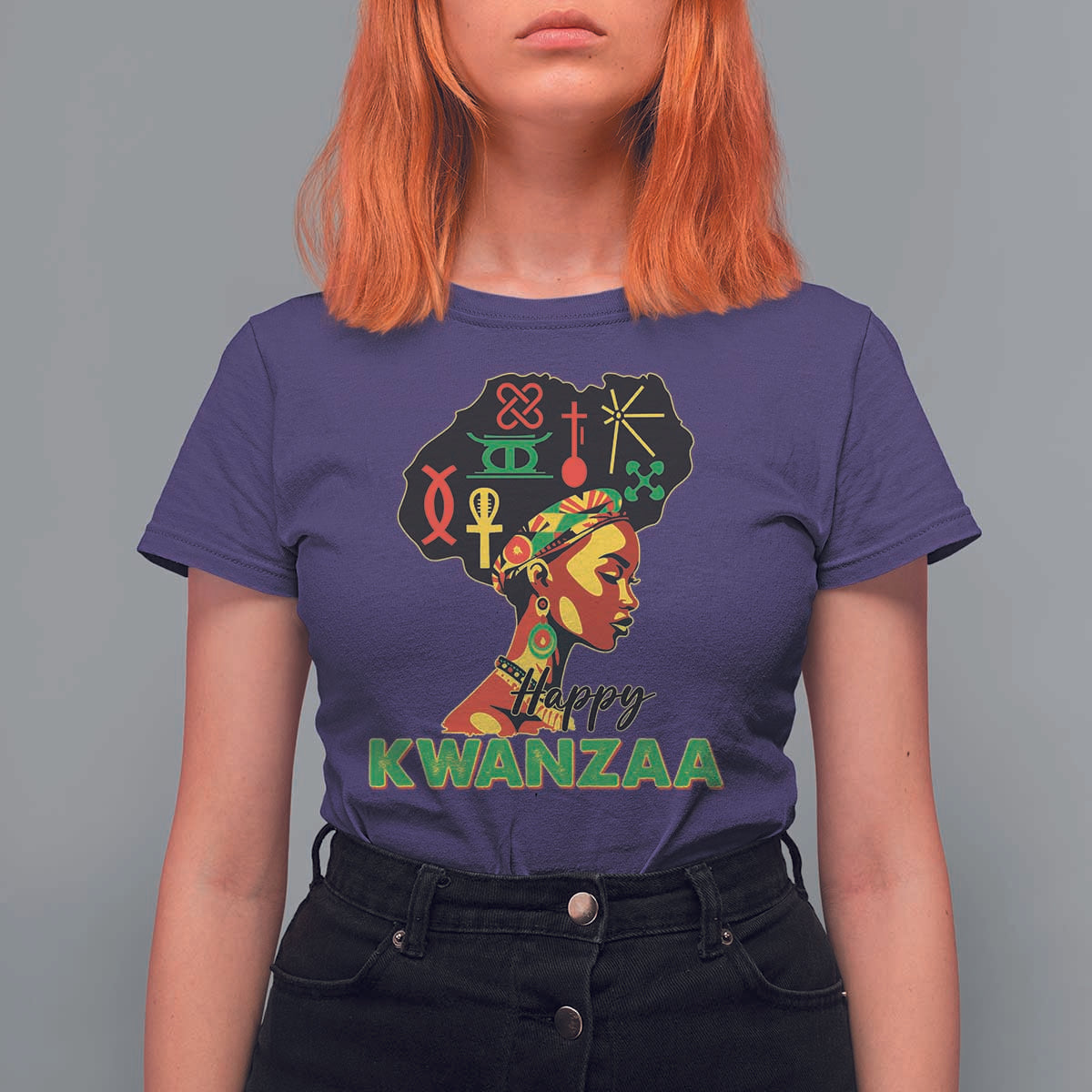Happy Kwanzaa T Shirt For Women Nguzo Saba Symbols The 7 Principles Of Kwanzaa - Wonder Print Shop