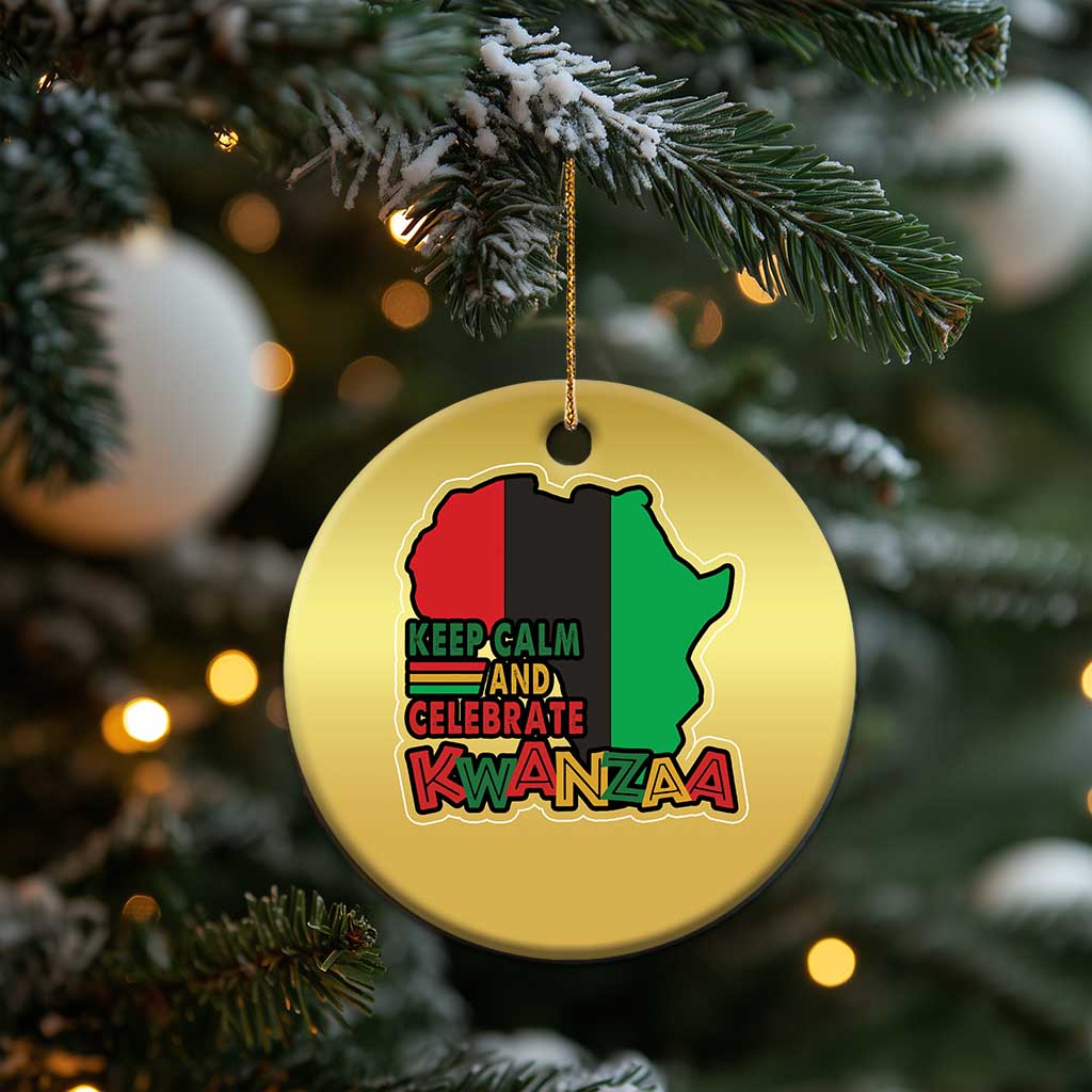 Keep Calm And Celebrate Kwanzaa Christmas Ornament Black Holiday African American Xmas - Wonder Print Shop