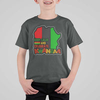 Keep Calm And Celebrate Kwanzaa T Shirt For Kid Black Holiday African American Christmas - Wonder Print Shop