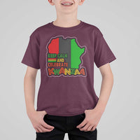 Keep Calm And Celebrate Kwanzaa T Shirt For Kid Black Holiday African American Christmas - Wonder Print Shop