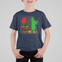 Keep Calm And Celebrate Kwanzaa T Shirt For Kid Black Holiday African American Christmas - Wonder Print Shop