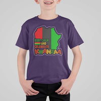 Keep Calm And Celebrate Kwanzaa T Shirt For Kid Black Holiday African American Christmas - Wonder Print Shop