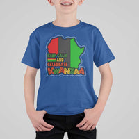 Keep Calm And Celebrate Kwanzaa T Shirt For Kid Black Holiday African American Christmas - Wonder Print Shop