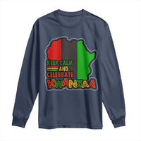 Keep Calm And Celebrate Kwanzaa Long Sleeve Shirt Black Holiday African American Christmas