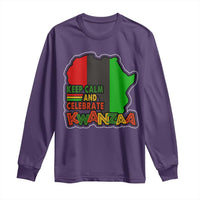 Keep Calm And Celebrate Kwanzaa Long Sleeve Shirt Black Holiday African American Christmas