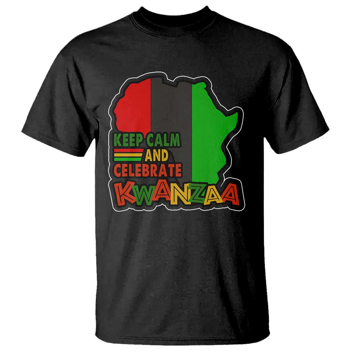 Keep Calm And Celebrate Kwanzaa T Shirt Black Holiday African American Christmas - Wonder Print Shop