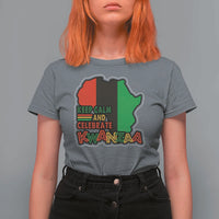 Keep Calm And Celebrate Kwanzaa T Shirt For Women Black Holiday African American Christmas - Wonder Print Shop