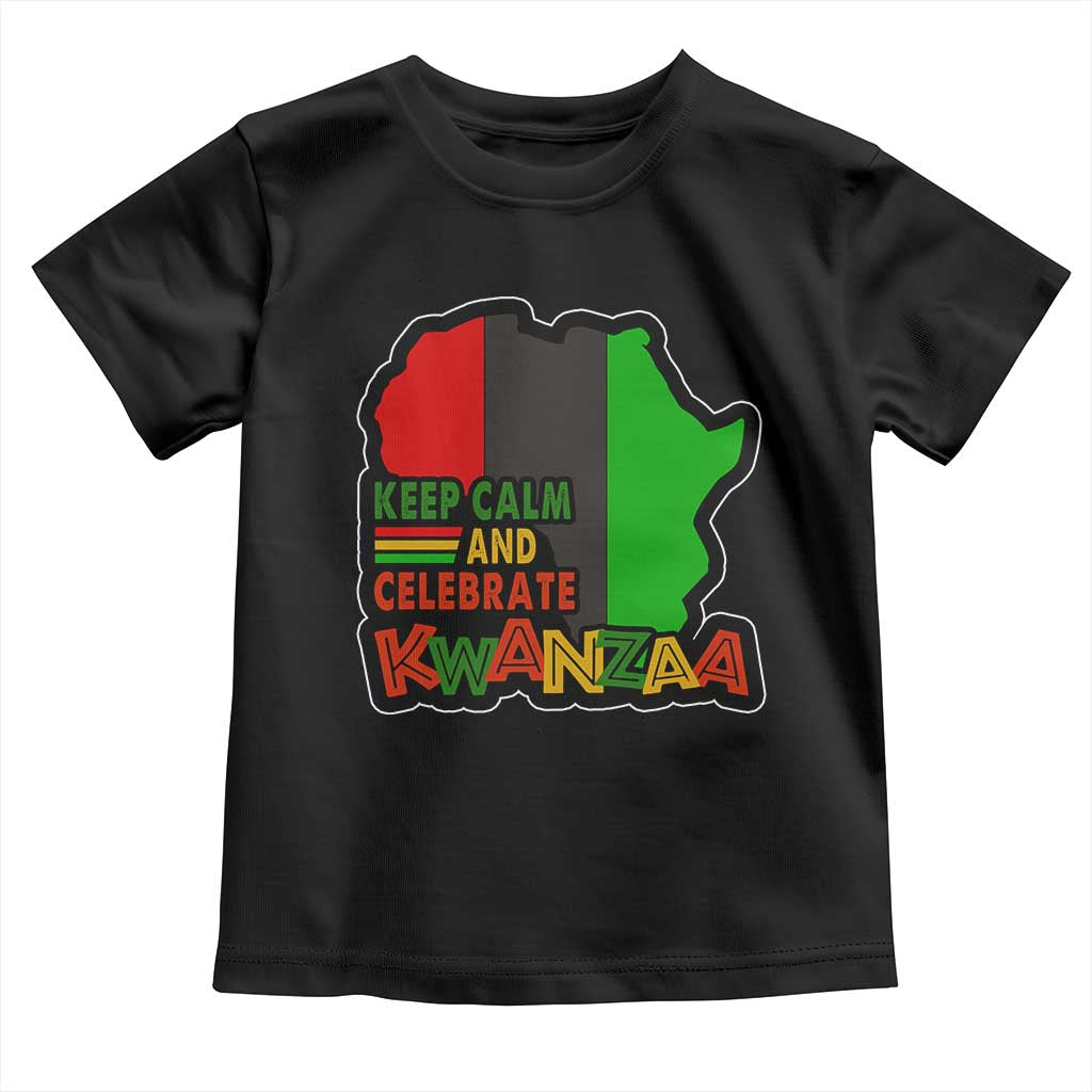 Keep Calm And Celebrate Kwanzaa Toddler T Shirt Black Holiday African American Christmas