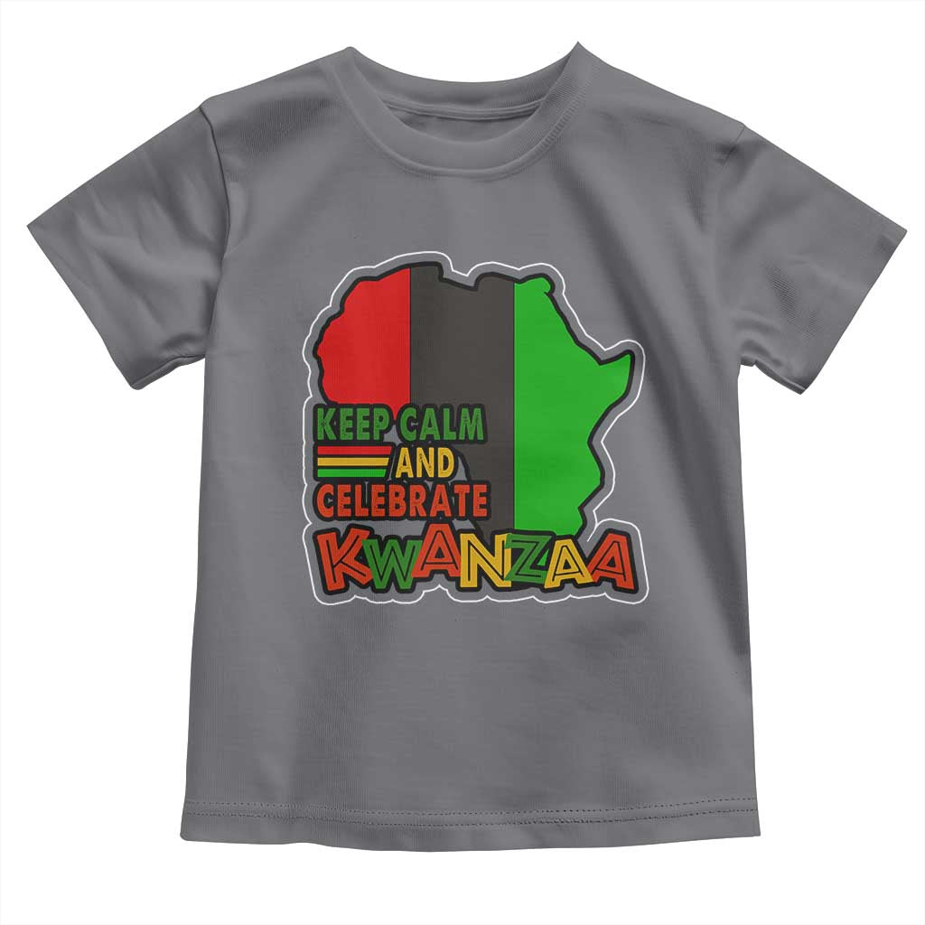 Keep Calm And Celebrate Kwanzaa Toddler T Shirt Black Holiday African American Christmas