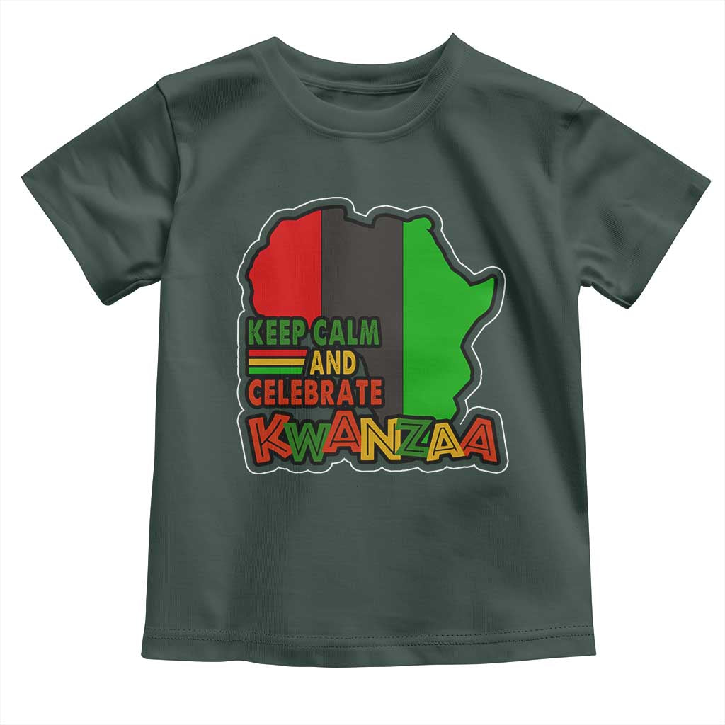 Keep Calm And Celebrate Kwanzaa Toddler T Shirt Black Holiday African American Christmas
