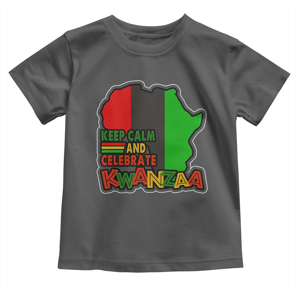 Keep Calm And Celebrate Kwanzaa Toddler T Shirt Black Holiday African American Christmas