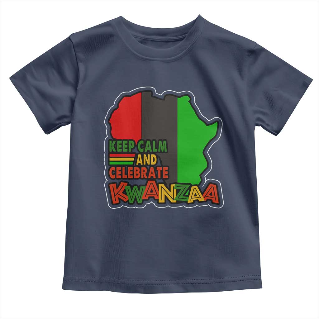 Keep Calm And Celebrate Kwanzaa Toddler T Shirt Black Holiday African American Christmas