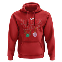 Funny Christmas Pickleball Hoodie Jingle Balls Reindeer Santa Hat Ball
