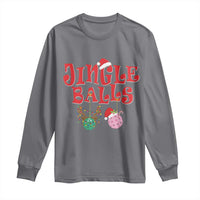 Funny Christmas Pickleball Long Sleeve Shirt Jingle Balls Reindeer Santa Hat Ball