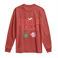 Funny Christmas Pickleball Long Sleeve Shirt Jingle Balls Reindeer Santa Hat Ball